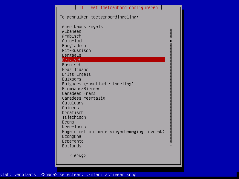 Keuze van het toetsenbord
